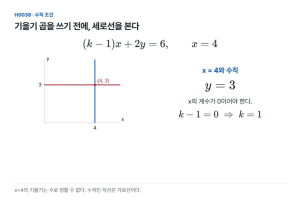 수직인 직선의 기울기를 곱하려다 막히는 문항