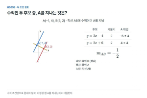 수직인 후보가 둘일 때, 지정된 점으로 답을 고른다