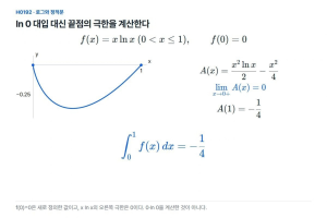 로그가 정의되지 않는 끝점은 함수값과 극한을 먼저 보완한다