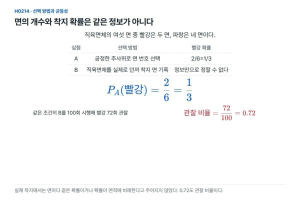 면이 여섯 개라는 정보, 던질 때도 각 면이 1/6인가