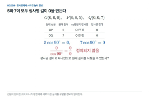 정사영이 점 하나가 되면, 원래 선분의 길이는0일까
